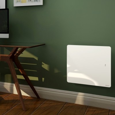 Radiateur à inertie connecté - 1000W - Horizontal - Fonte - Blanc carat - Réf : 529925 Atlantic - Nirvana+
