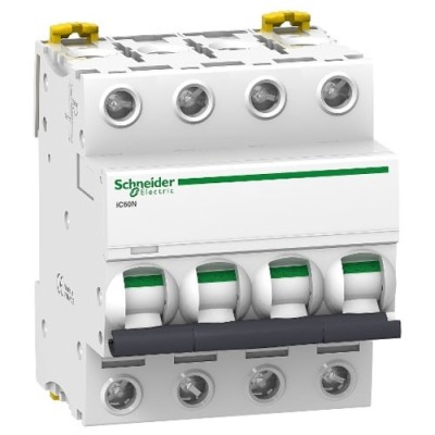 Schneider Electric - Acti9, iC60N disjoncteur 4P 50A courbe C - Réf : A9F74450