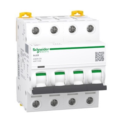 Schneider - Acti9 iC60N Disjoncteur - 32A - 4P - courbe C - 10kA 400V - Réf : A9F77432
